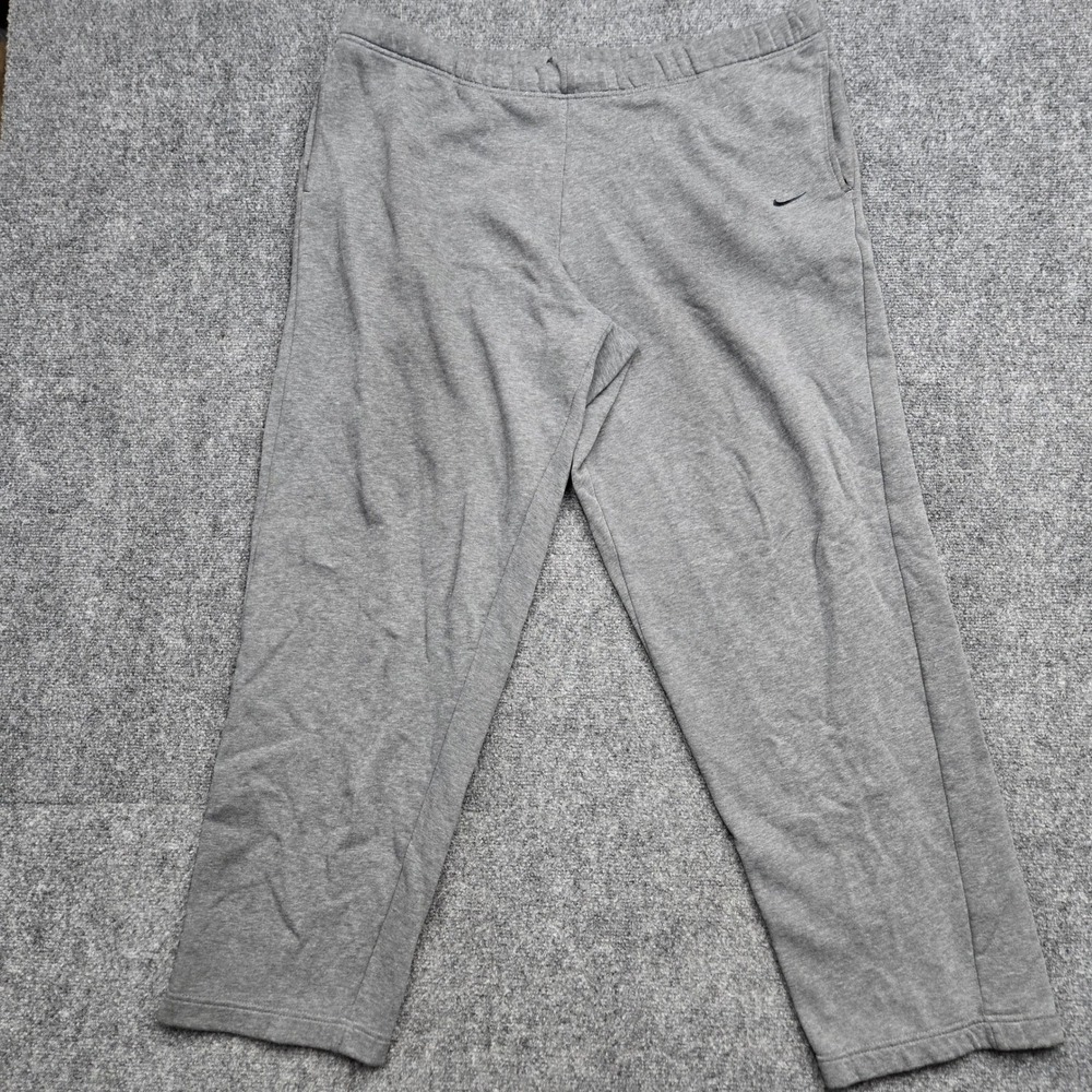 Nike Mens Size 2XL XXL 42x33 Gray Heather Fleece Sweatpants Straight Leg Joggers